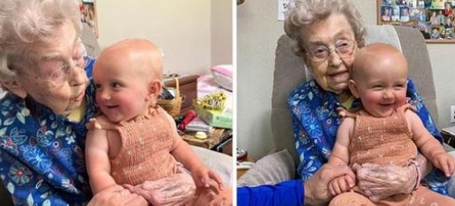 La mamie fête ses 100 ans le même jour que son arrière-arrière-petite-fille fête ses 1 ans